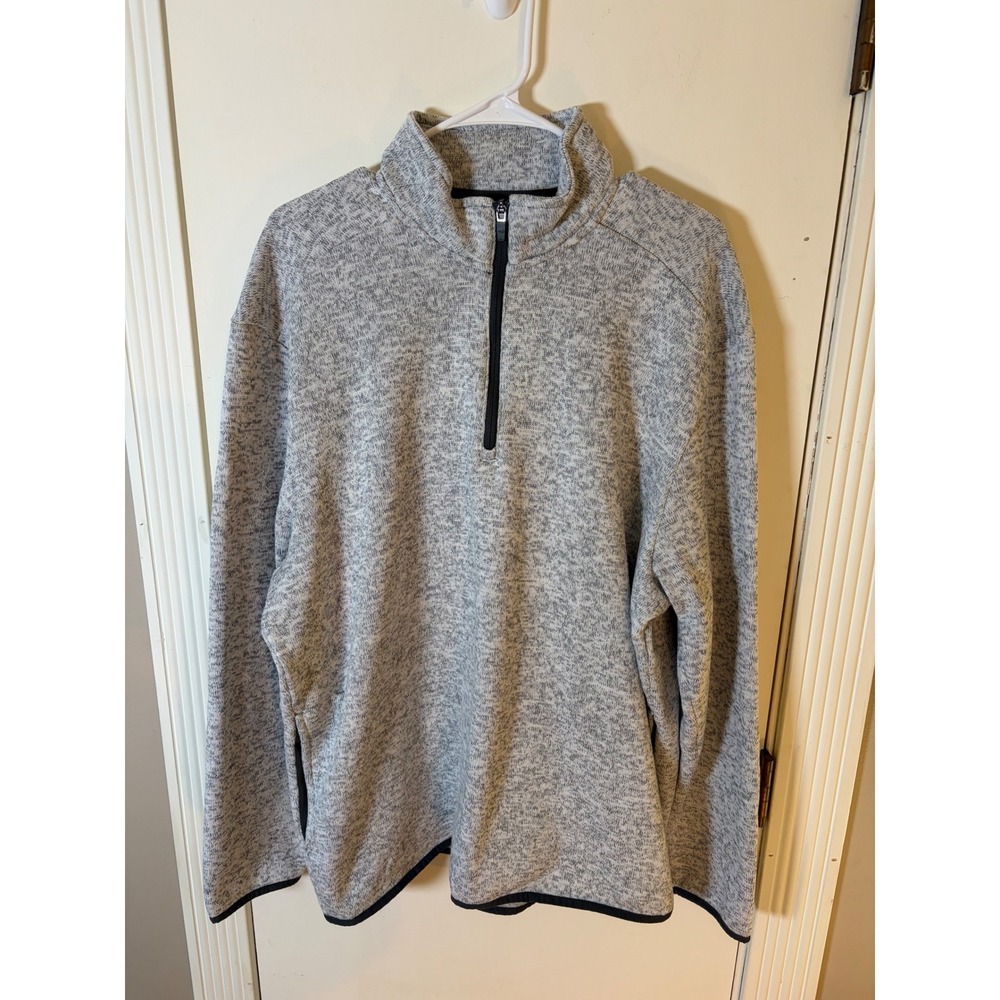 Grand Slam Performance Mens XL Quarter Zip Pullover Gray Marl Sweater Knit